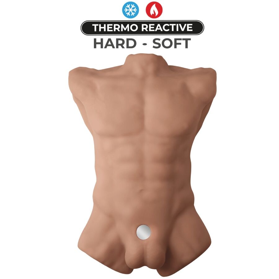 SILEXD Apollo L Torso Masculino Realista em cor caramelo, detalhe da textura e forma.