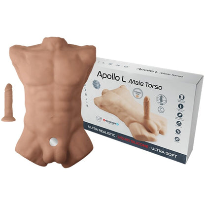 SILEXD Apollo L Torso Masculino Realista em cor caramelo, detalhe da textura e forma.