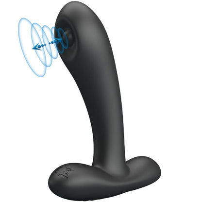 Close-up do Massageador Vibratório Anal e Vaginal PRETTY LOVE Reminton, destacando seu design em silicone preto e controle remoto.