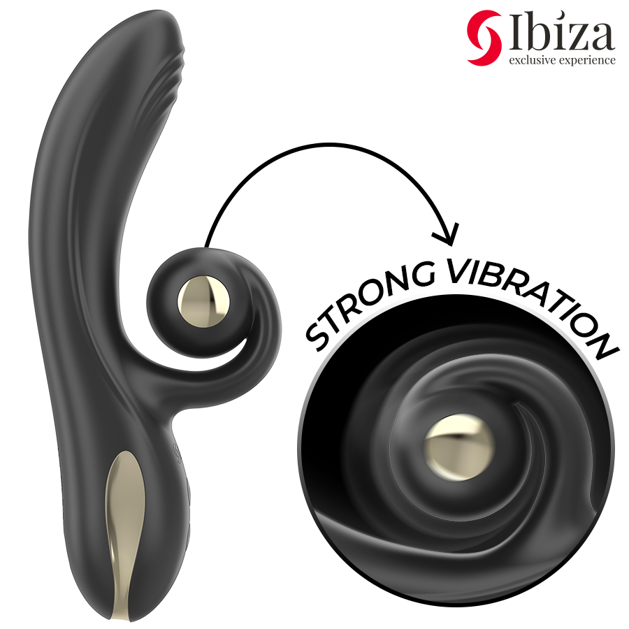 Vibrador Twister IBIZA Curvo com função de vibro-rotação e motor duplo para estimulação do Ponto G.