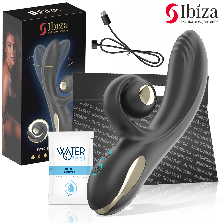 Vibrador Twister IBIZA Curvo com função de vibro-rotação e motor duplo para estimulação do Ponto G.