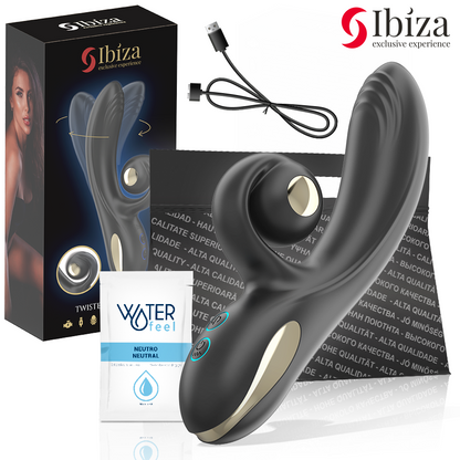 Vibrador Twister IBIZA Curvo com função de vibro-rotação e motor duplo para estimulação do Ponto G.