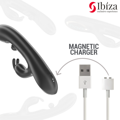 IBIZA Vibrador Rabbit com Pérola Rolante Massageadora para estimulação dupla e prazer intenso.