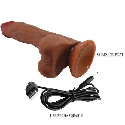 BAILE Dildo Realista Calisto 24 CM, com veias e testículos, para sensações autênticas.