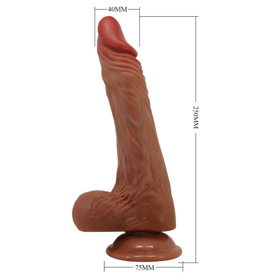 BAILE Dildo Realista Calisto 24 CM, com veias e testículos, para sensações autênticas.