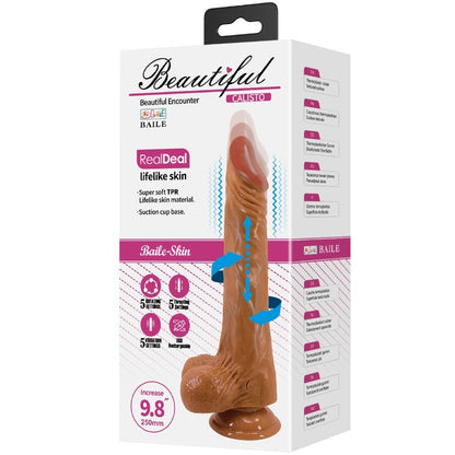 BAILE Dildo Realista Calisto 24 CM, com veias e testículos, para sensações autênticas.