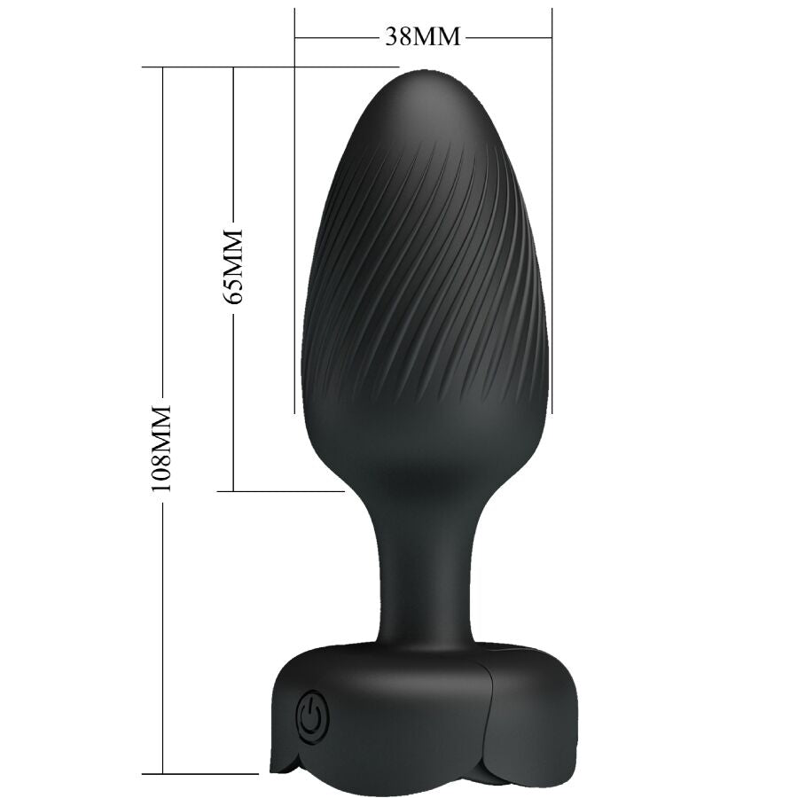 Close-up do PRETTY LOVE Plug Anal Vibratório Varian com Luz LED, mostrando sua textura suave de silicone e design.