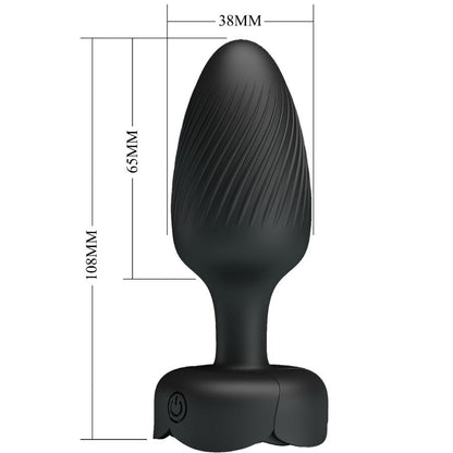 Close-up do PRETTY LOVE Plug Anal Vibratório Varian com Luz LED, mostrando sua textura suave de silicone e design.