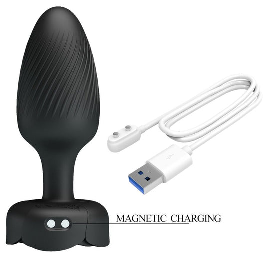 Close-up do PRETTY LOVE Plug Anal Vibratório Varian com Luz LED, mostrando sua textura suave de silicone e design.