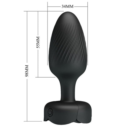 Close-up do Plug Anal Vibratório PRETTY LOVE OSBORN com Luz LED, mostrando o design ergonómico e a base.