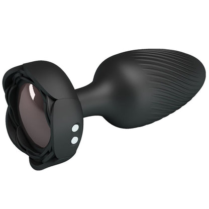 Close-up do Plug Anal Vibratório PRETTY LOVE OSBORN com Luz LED, mostrando o design ergonómico e a base.