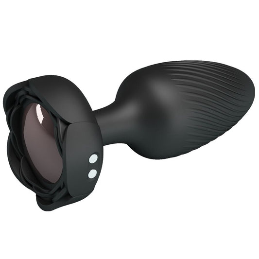 Close-up do Plug Anal Vibratório PRETTY LOVE OSBORN com Luz LED, mostrando o design ergonómico e a base.