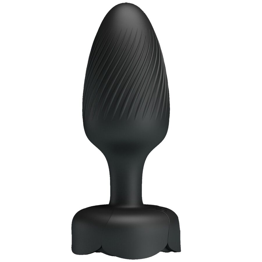 Close-up do Plug Anal Vibratório PRETTY LOVE OSBORN com Luz LED, mostrando o design ergonómico e a base.