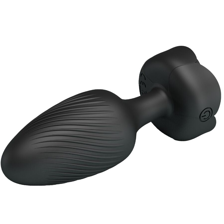 Close-up do Plug Anal Vibratório PRETTY LOVE OSBORN com Luz LED, mostrando o design ergonómico e a base.