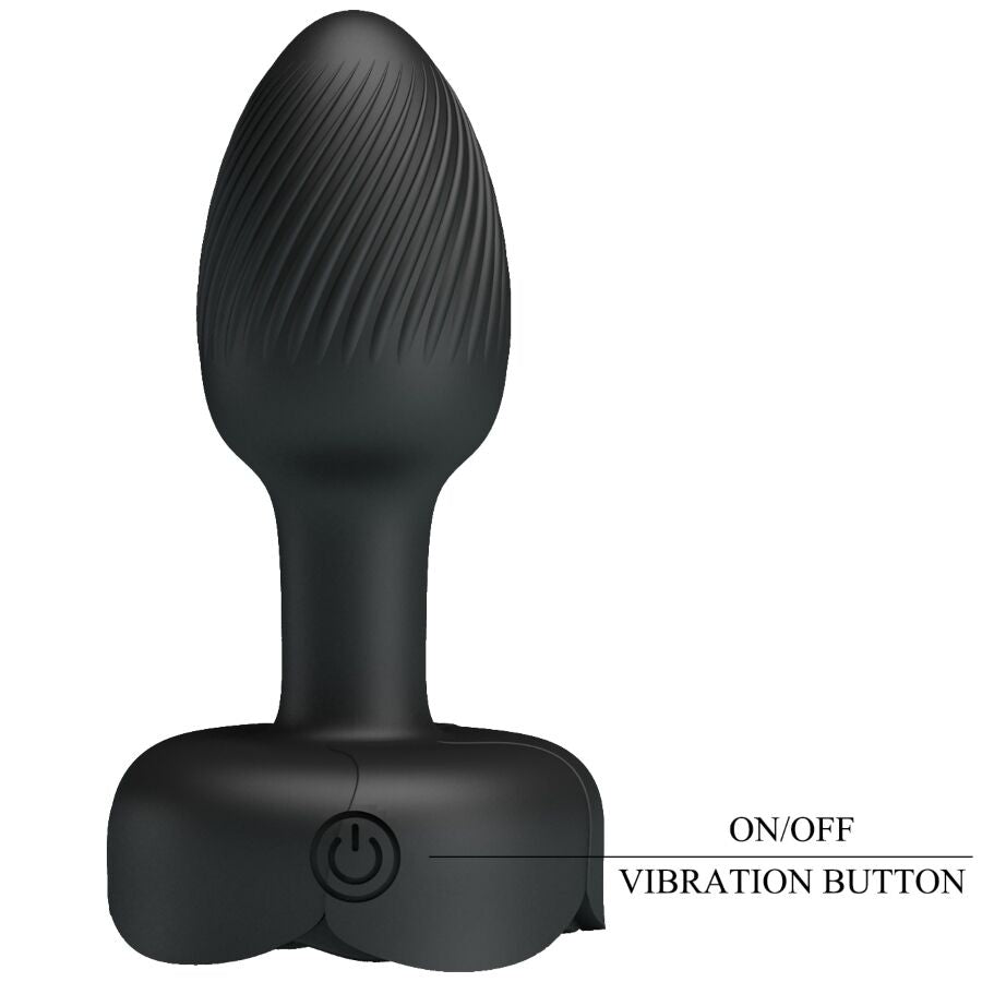 Close-up do PRETTY LOVE Plug Anal Vibratório com Luz LED, mostrando o design elegante e o material de silicone.