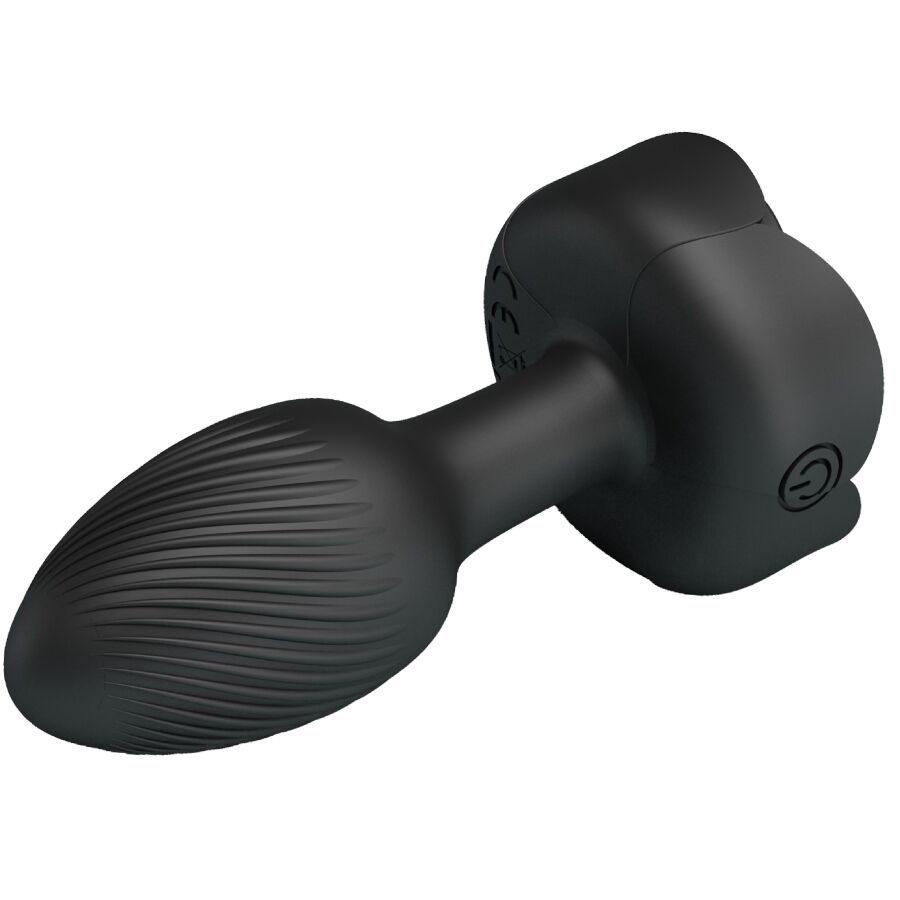 Close-up do PRETTY LOVE Plug Anal Vibratório com Luz LED, mostrando o design elegante e o material de silicone.