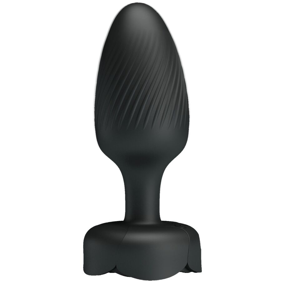 Close-up do PRETTY LOVE Plug Anal Vibratório com Luz LED, mostrando o design elegante e o material de silicone.