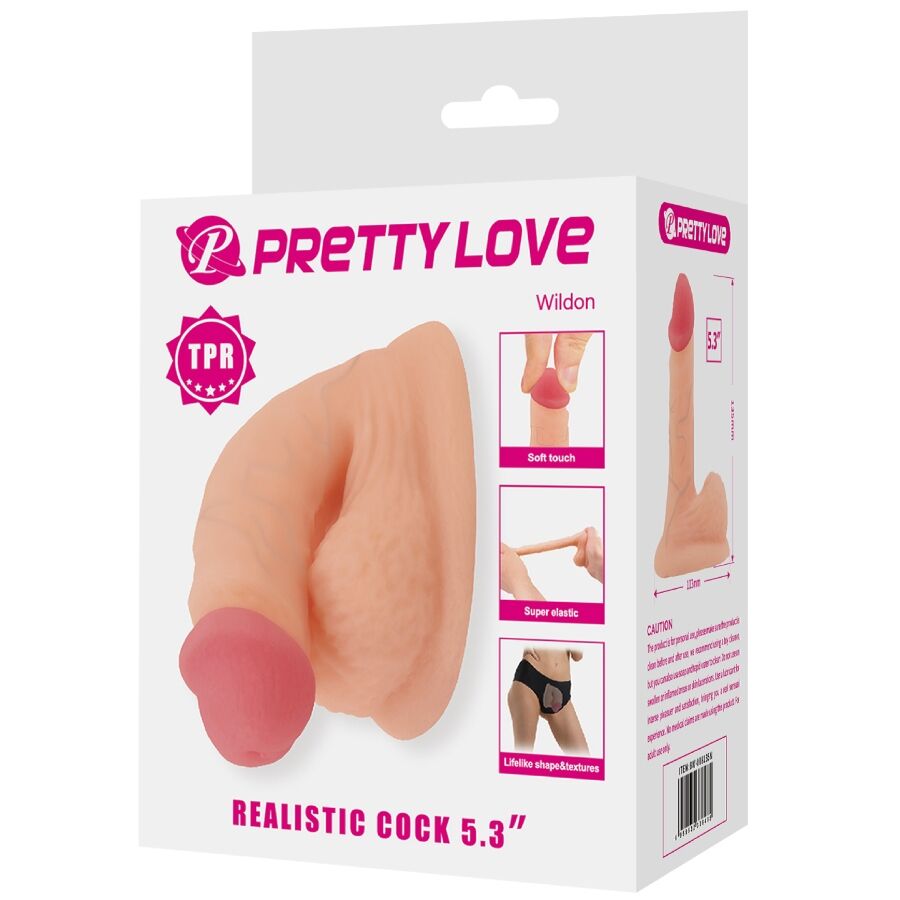 PRETTY LOVE Dildo Ultra Realista Elástico 10 CM com Ventosa, mostrando detalhes da textura e formato.