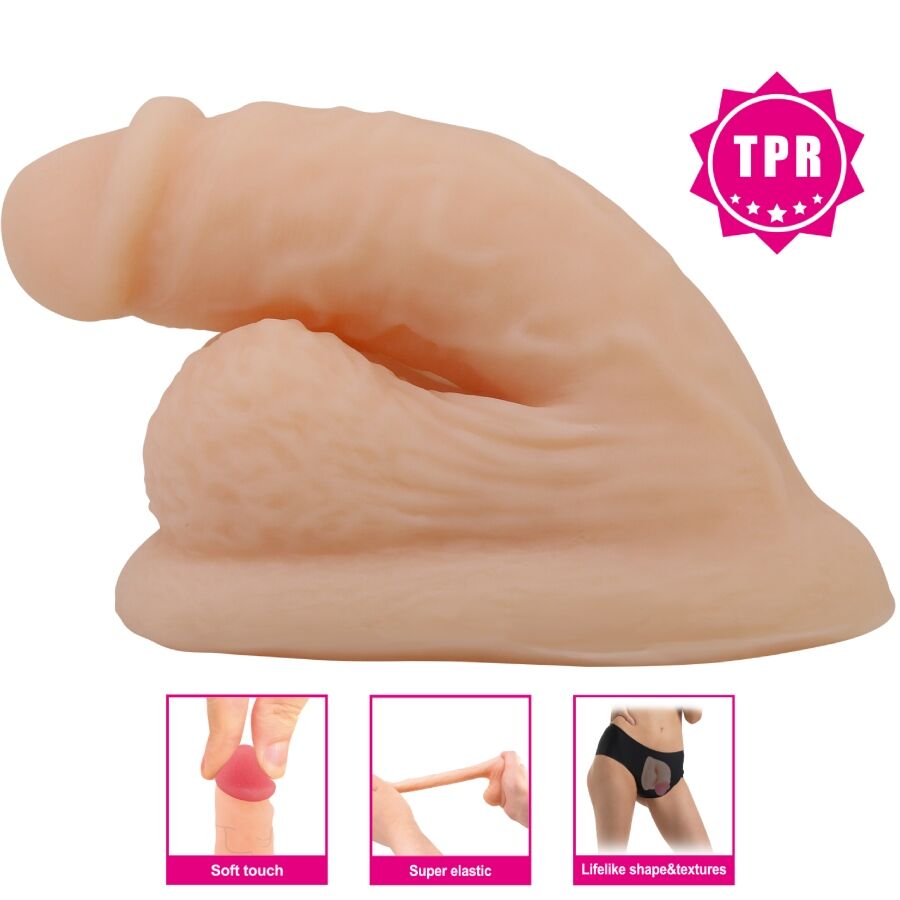 PRETTY LOVE Dildo Ultra Realista Elástico 10 CM com Ventosa, mostrando detalhes da textura e formato.