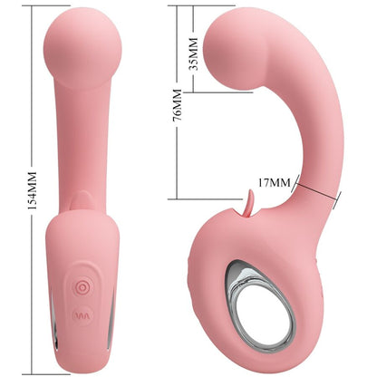 Vibrador PRETTY LOVE Erynnynes para Ponto G e Clítoris, de silicone rosa.