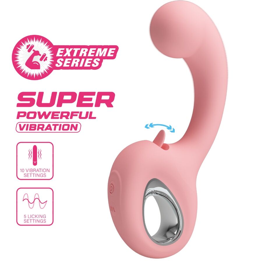 Vibrador PRETTY LOVE Erynnynes para Ponto G e Clítoris, de silicone rosa.