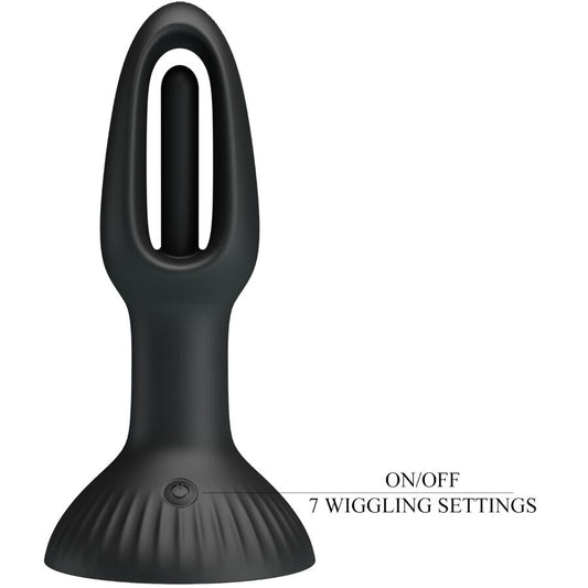 Close-up of the PRETTY LOVE Plug Anal Vibratório Hubert, showing its silicone texture and design.
