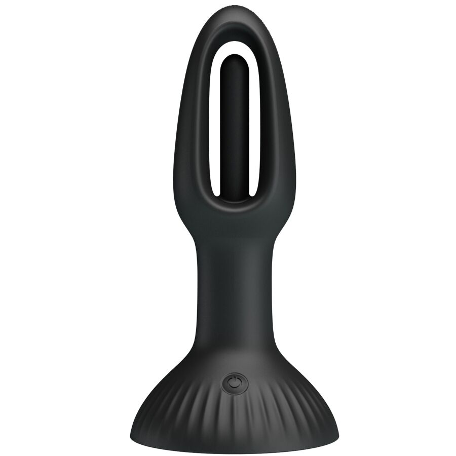 Close-up of the PRETTY LOVE Plug Anal Vibratório Hubert, showing its silicone texture and design.