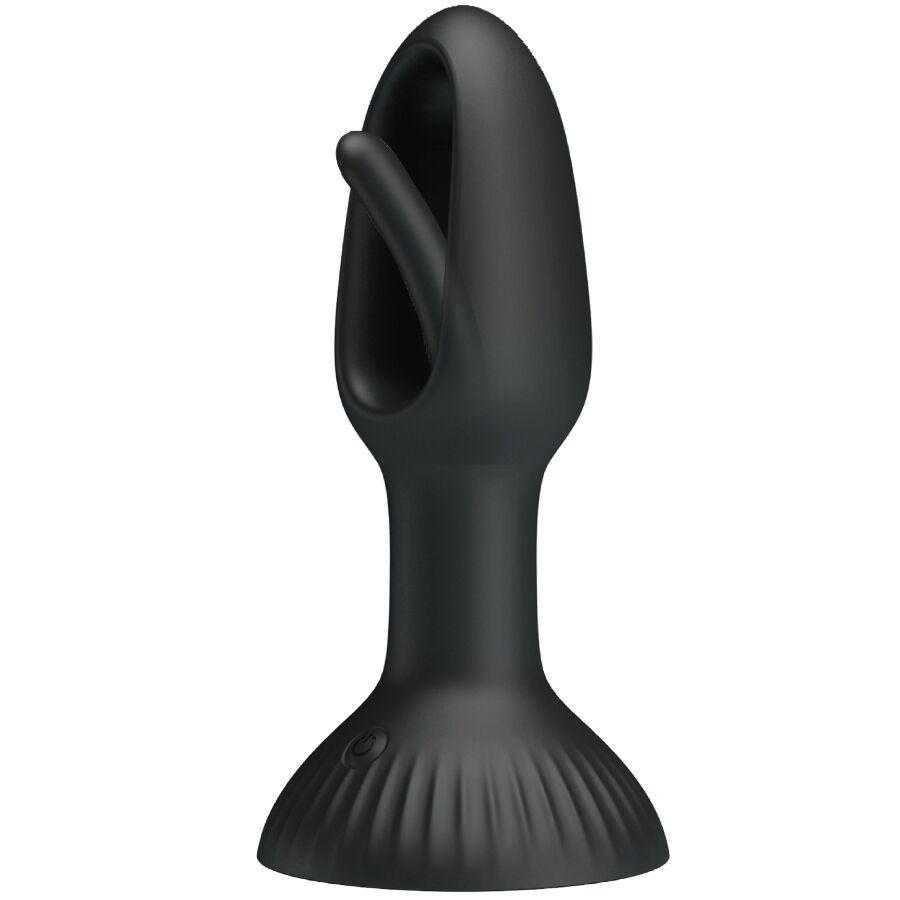Close-up of the PRETTY LOVE Plug Anal Vibratório Hubert, showing its silicone texture and design.