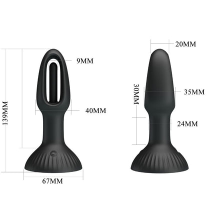Close-up of the PRETTY LOVE Plug Anal Vibratório Hubert, showing its silicone texture and design.