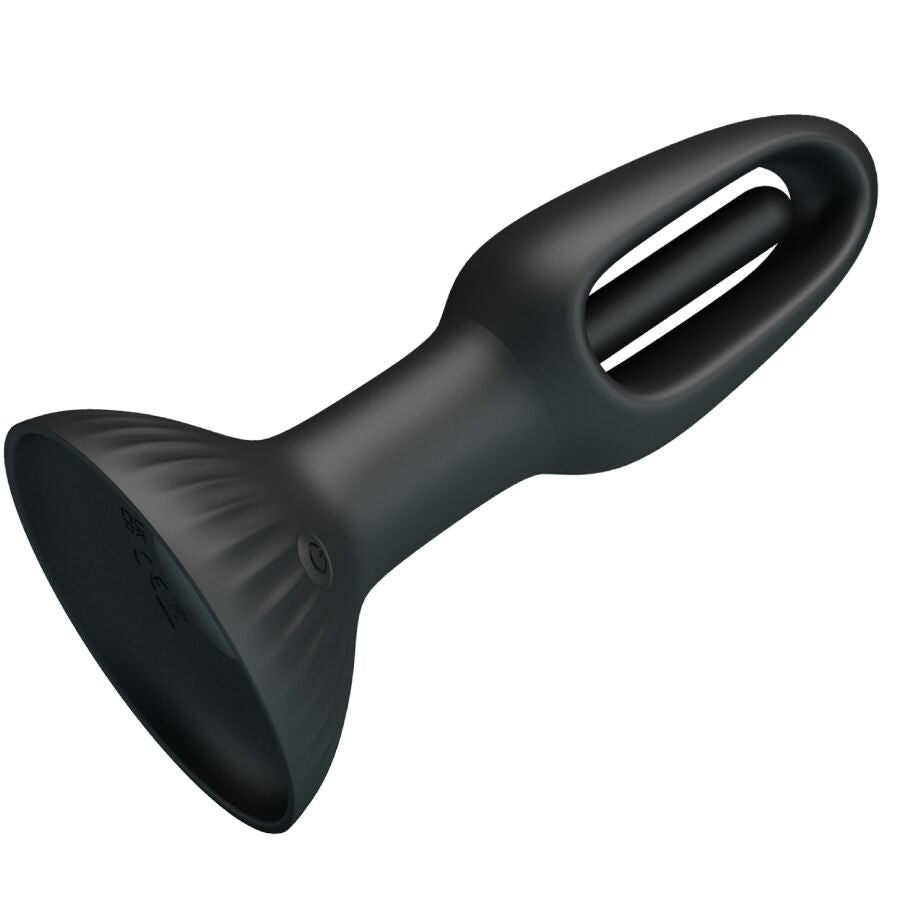 Close-up of the PRETTY LOVE Plug Anal Vibratório Hubert, showing its silicone texture and design.