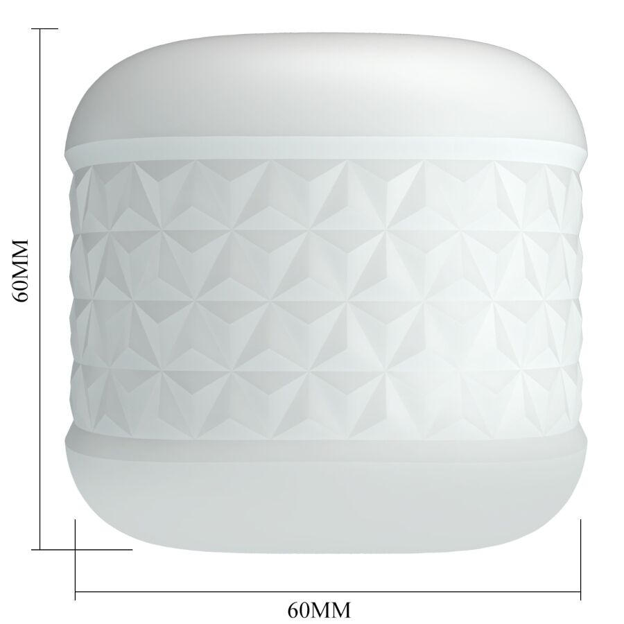 Masturbador masculino PRETTY LOVE Crystal Branco com detalhe da textura interna e dupla entrada
