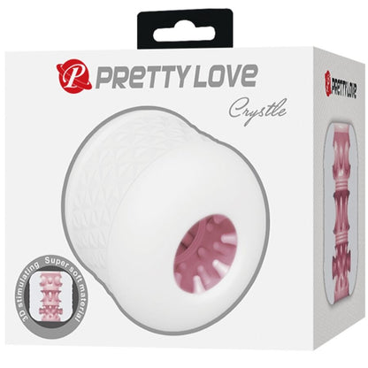 Masturbador masculino PRETTY LOVE Crystal Branco com detalhe da textura interna e dupla entrada