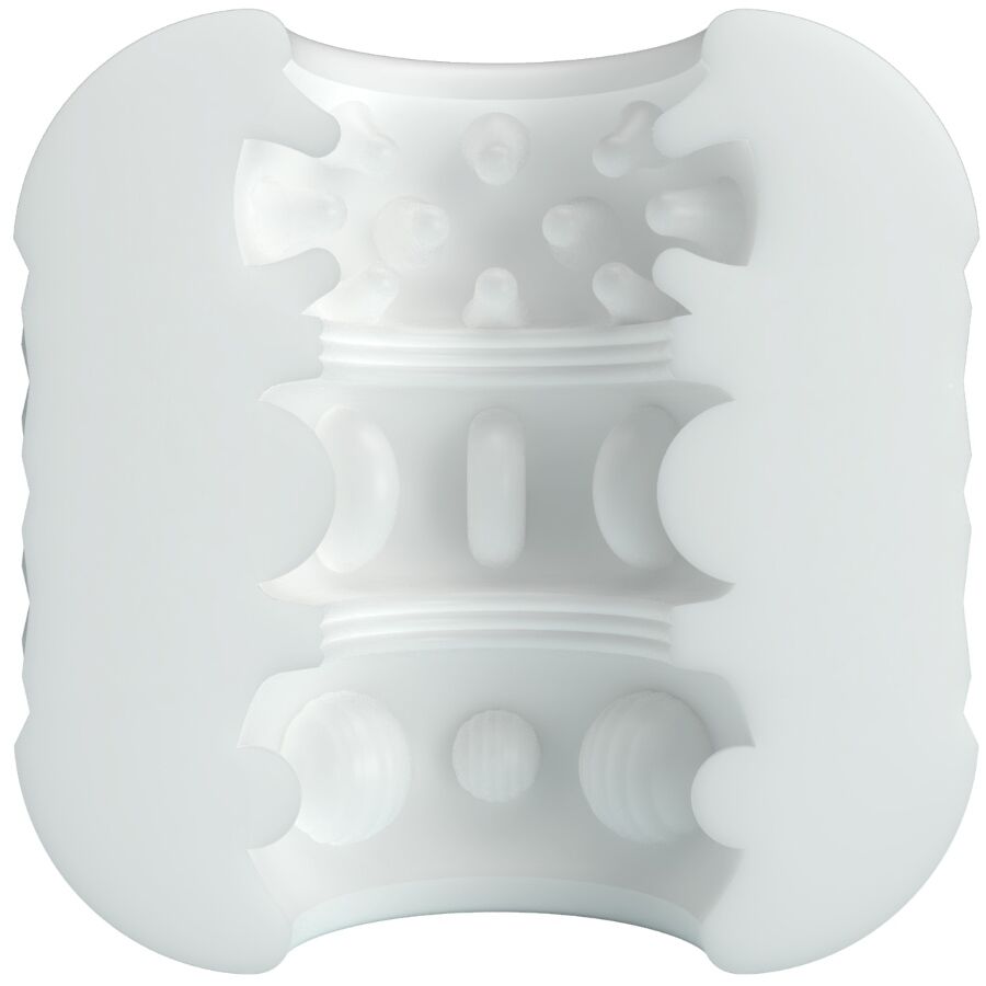 Masturbador masculino PRETTY LOVE Crystal Branco com detalhe da textura interna e dupla entrada