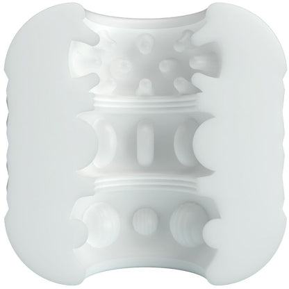Masturbador masculino PRETTY LOVE Crystal Branco com detalhe da textura interna e dupla entrada