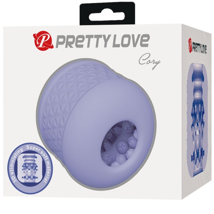 Masturbador masculino PRETTY LOVE Cory Roxo com dupla entrada e textura interna para estimulação