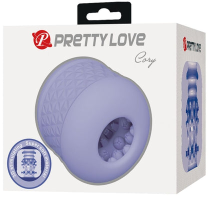 Masturbador masculino PRETTY LOVE Cory Roxo com dupla entrada e textura interna para estimulação
