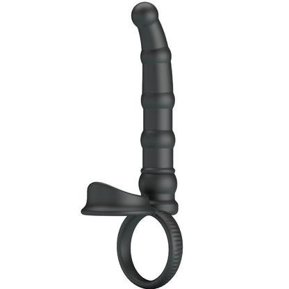 PRETTY LOVE Anel Vibratório Tatum com Plug Anal, design ergonómico para prazer duplo.