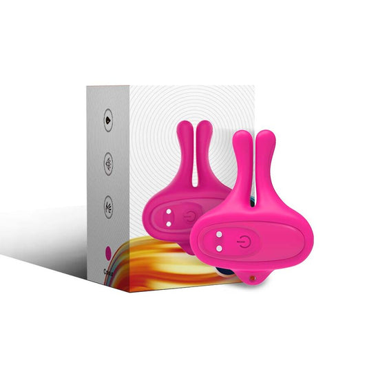 Grampos Magnéticos de Mamilos ARMONY com Vibração em forma de Coelho Rosa para estimulação.
