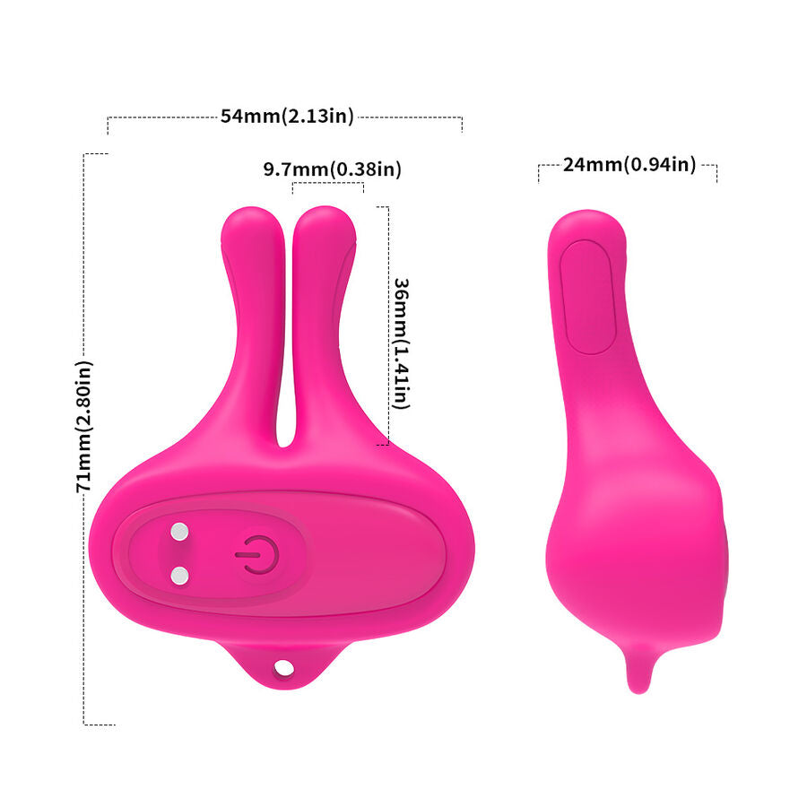 Grampos Magnéticos de Mamilos ARMONY com Vibração em forma de Coelho Rosa para estimulação.