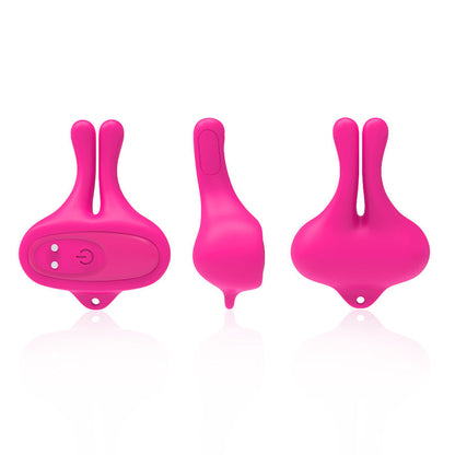 Grampos Magnéticos de Mamilos ARMONY com Vibração em forma de Coelho Rosa para estimulação.