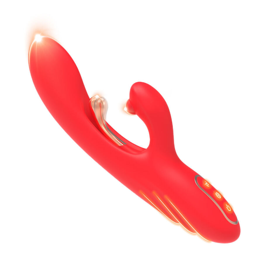 ARMONY Vibrador Estimulador de Ponto G e Clítoris com Língua Oscilante Vermelho