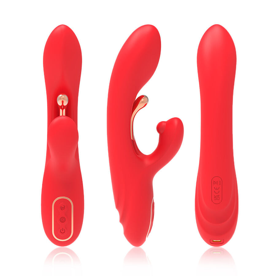 ARMONY Vibrador Estimulador de Ponto G e Clítoris com Língua Oscilante Vermelho