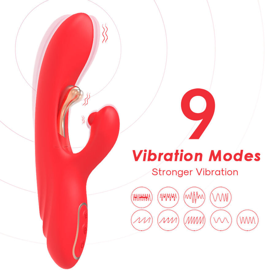 ARMONY Vibrador Estimulador de Ponto G e Clítoris com Língua Oscilante Vermelho