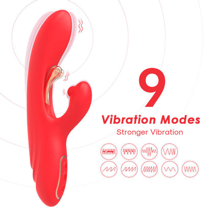 ARMONY Vibrador Estimulador de Ponto G e Clítoris com Língua Oscilante Vermelho