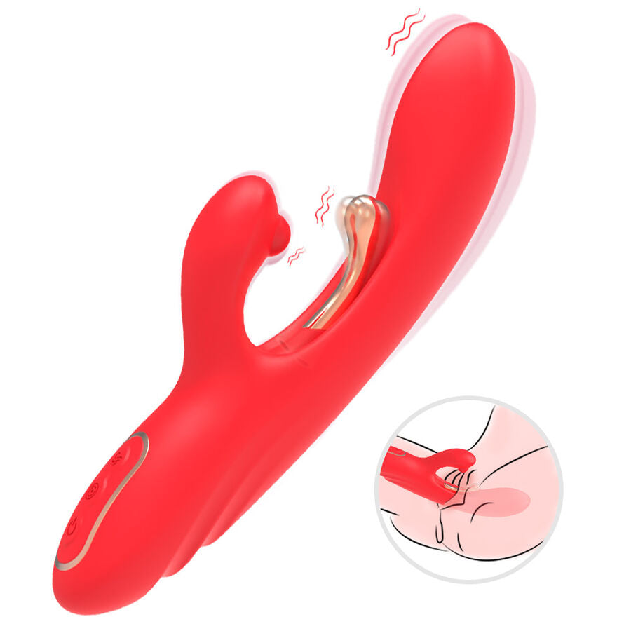 ARMONY Vibrador Estimulador de Ponto G e Clítoris com Língua Oscilante Vermelho