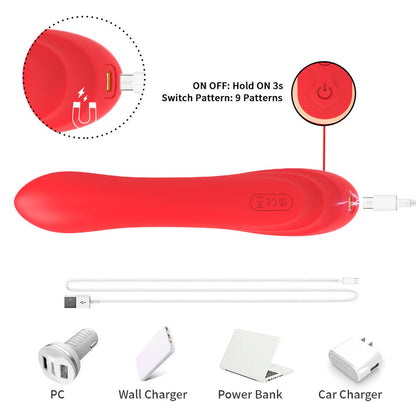 ARMONY Vibrador Estimulador de Ponto G e Clítoris com Língua Oscilante Vermelho