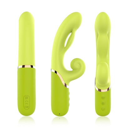 Close-up of the ARMONY Vibrador Estimulador Ponto A Inflável Verde, showing its flexible neck and inflatable tip.