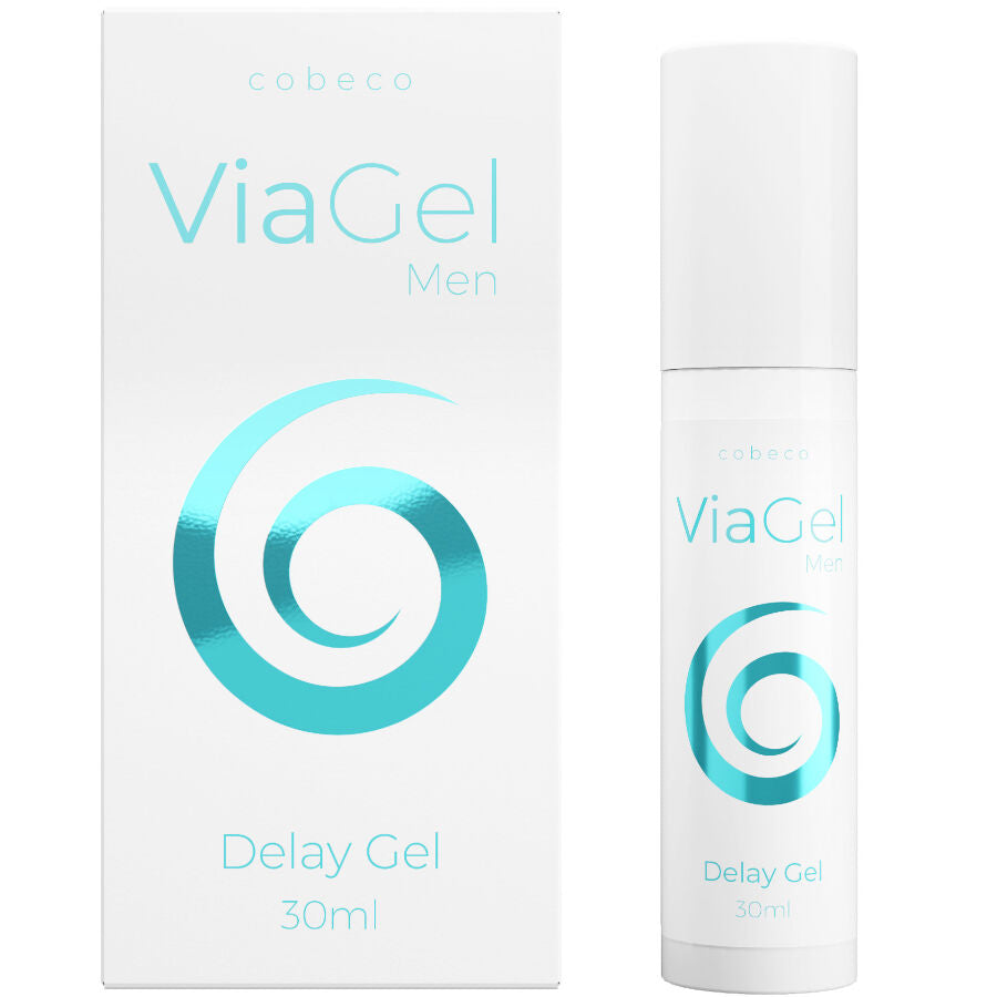 Embalagem do COBECO Viagel Gel Retardante para Homens 30 ML, mostrando o produto e detalhes da marca.