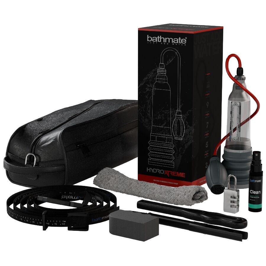 Bomba peniana BATHMATE Hydroxtreme 6 para aumento e hidroterapia, com todos os acessórios inclusos.