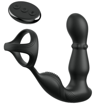 Close-up do Anal Fantasy Elite Anel Vibrante e Massageador Anal com Contas e Controle Remoto, destacando suas texturas e design ergonómico.